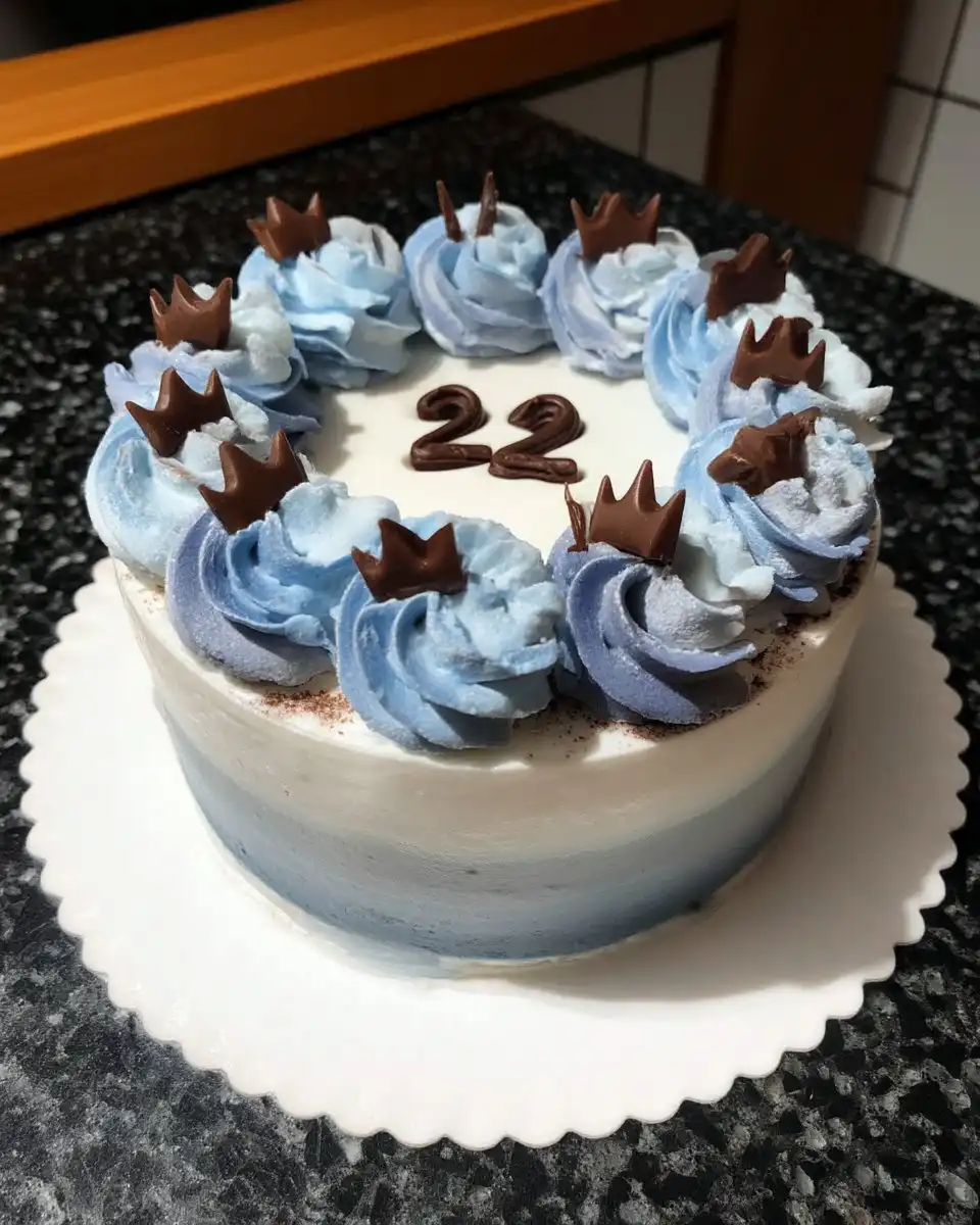 A close up of coconut frosting being spread on a layered cake