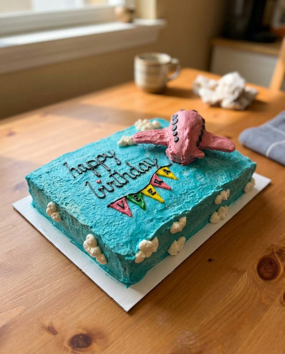 A golden brown rectangle cake cooling in a metal pan