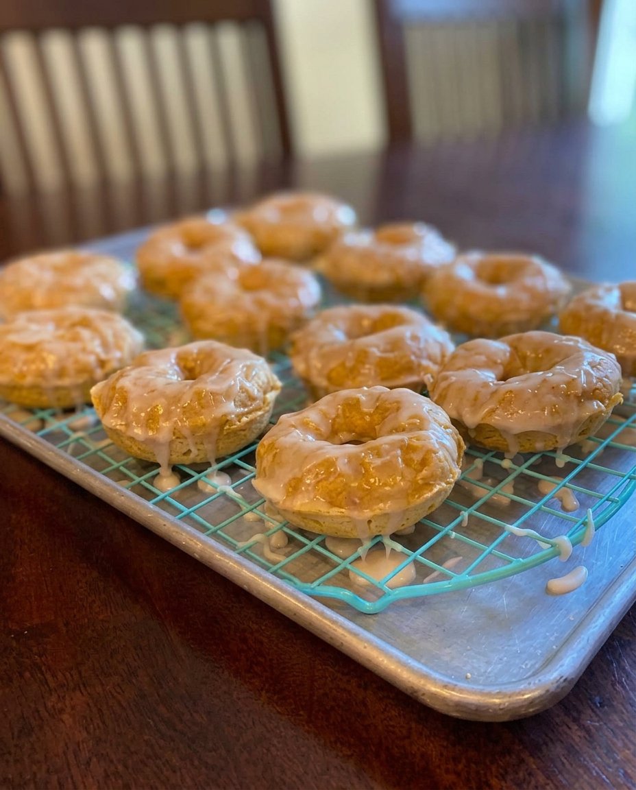 A rustic chocolate donut cake glazed with white icing on a wire cooling rack