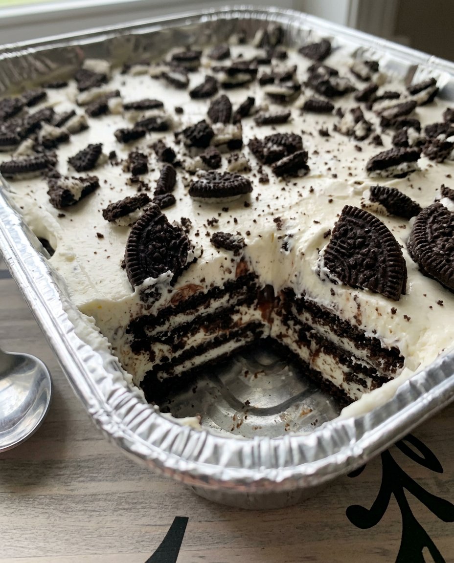 A golden brown cookie cake studded with large dark chocolate chunks and pecans