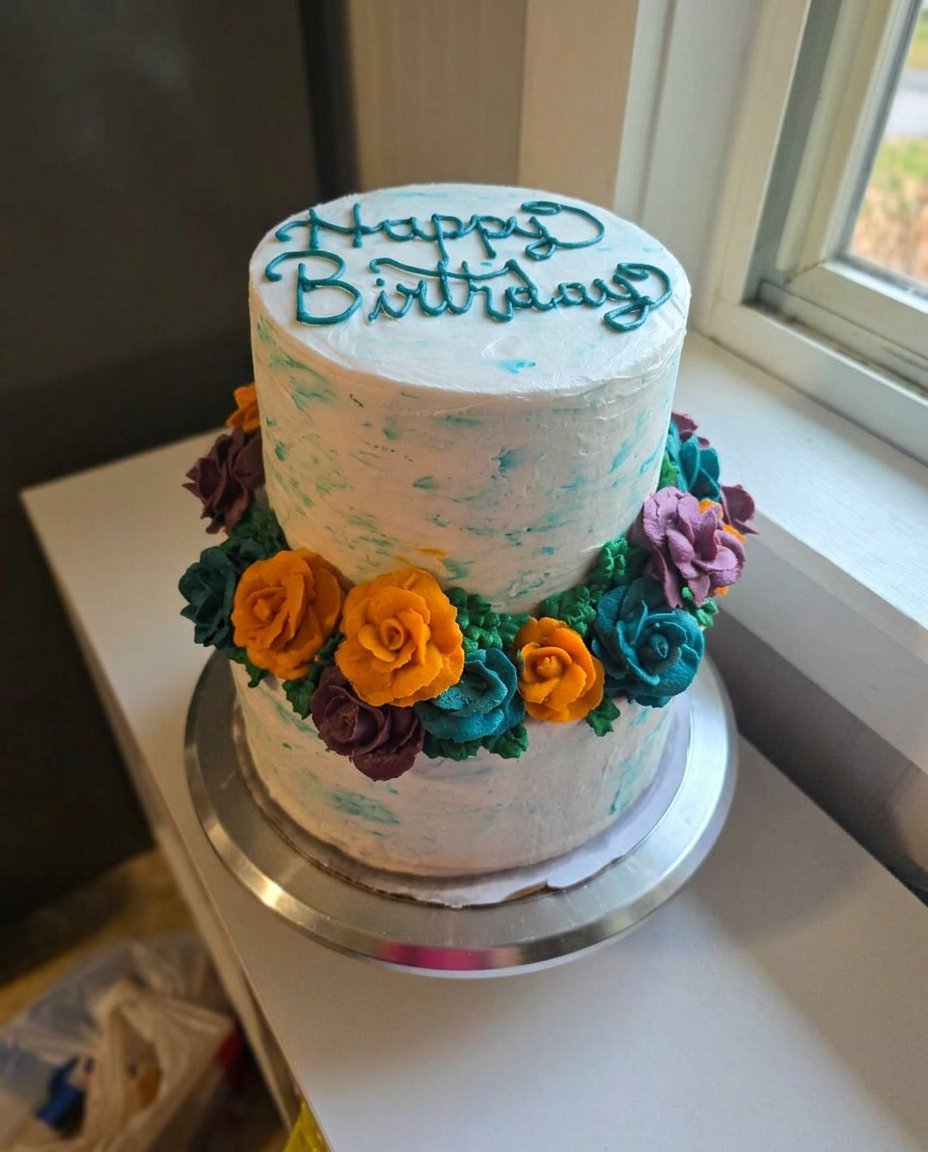 Cake For Boyfriend 13 Poking holes into a warm chocolate cake with a wooden spoon