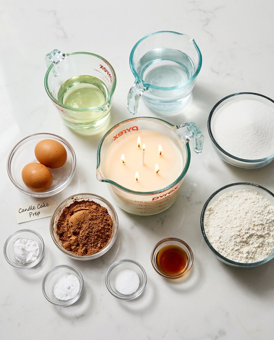 Candle Cake 12 A kitchen scale showing the weight of cocoa powder in grams for precision baking.