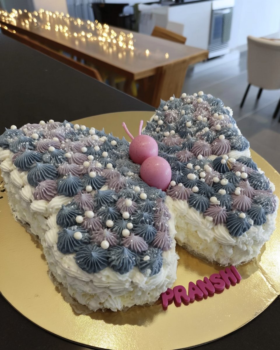 Butterfly cakes served on vintage china with tea and flowers