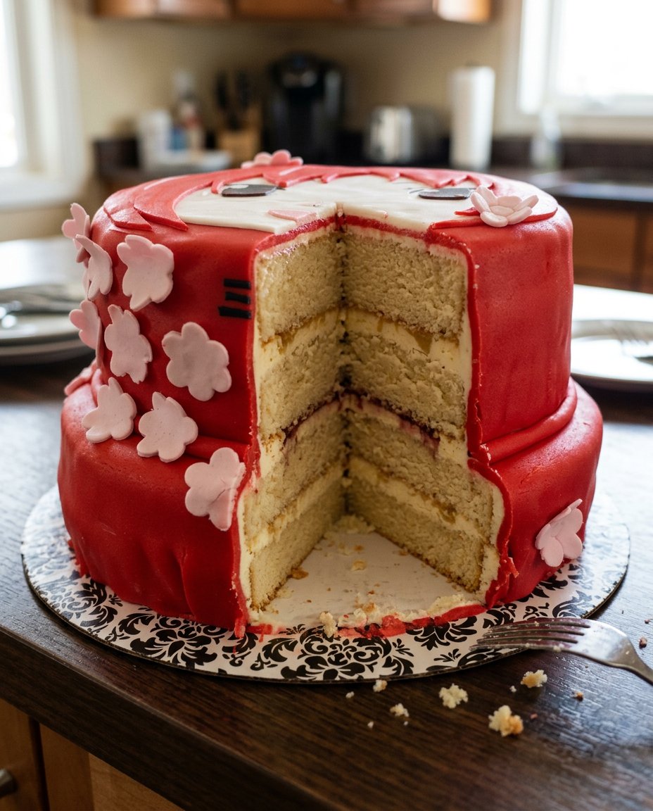 Anime Cake 14 A slice of lemon anime cake showing a tight and even crumb structure