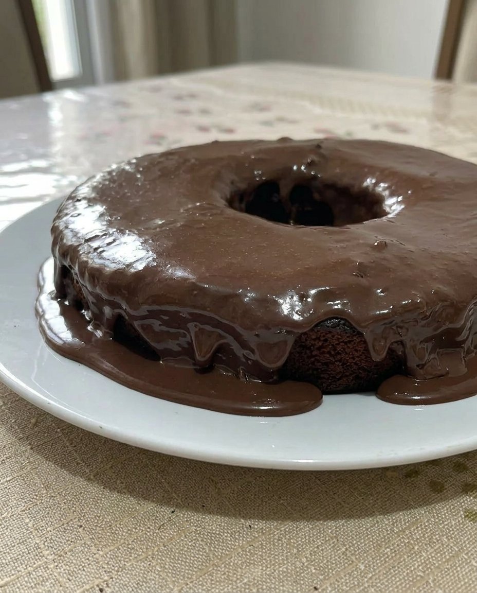 A clean slice of double layer chocolate cake with chocolate frosting