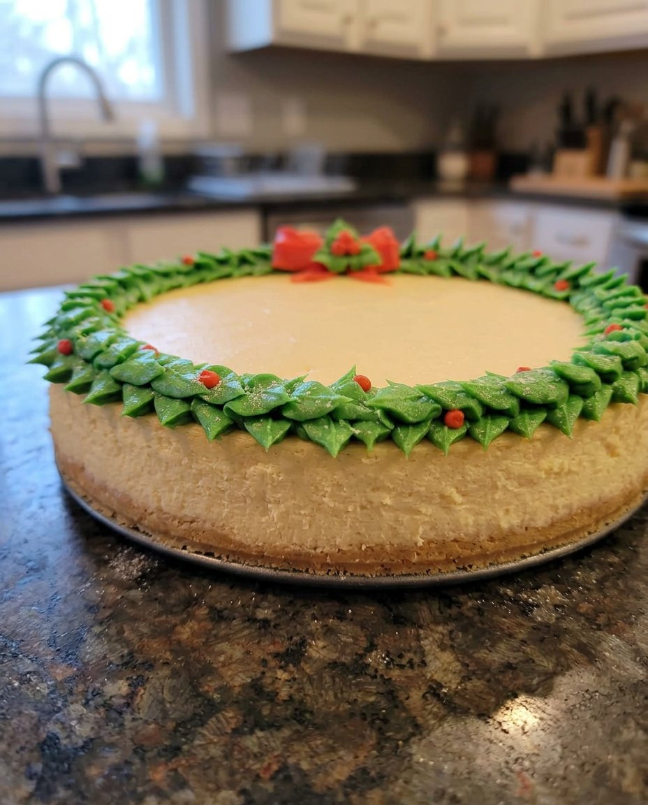 Perfectly sliced Christmas themed cake showing even fruit distribution
