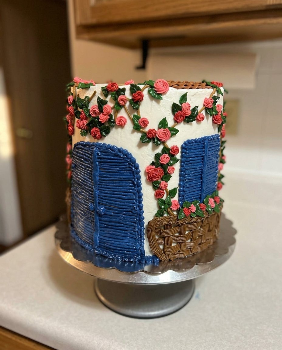 A clean slice of Mamma Mia Cake showing the smooth frosting and even layers.