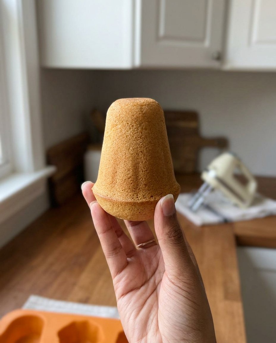 Ghost Cake 13 A close up of smoothing black frosting eyes on a ghost cake using a finger dipped in cornstarch