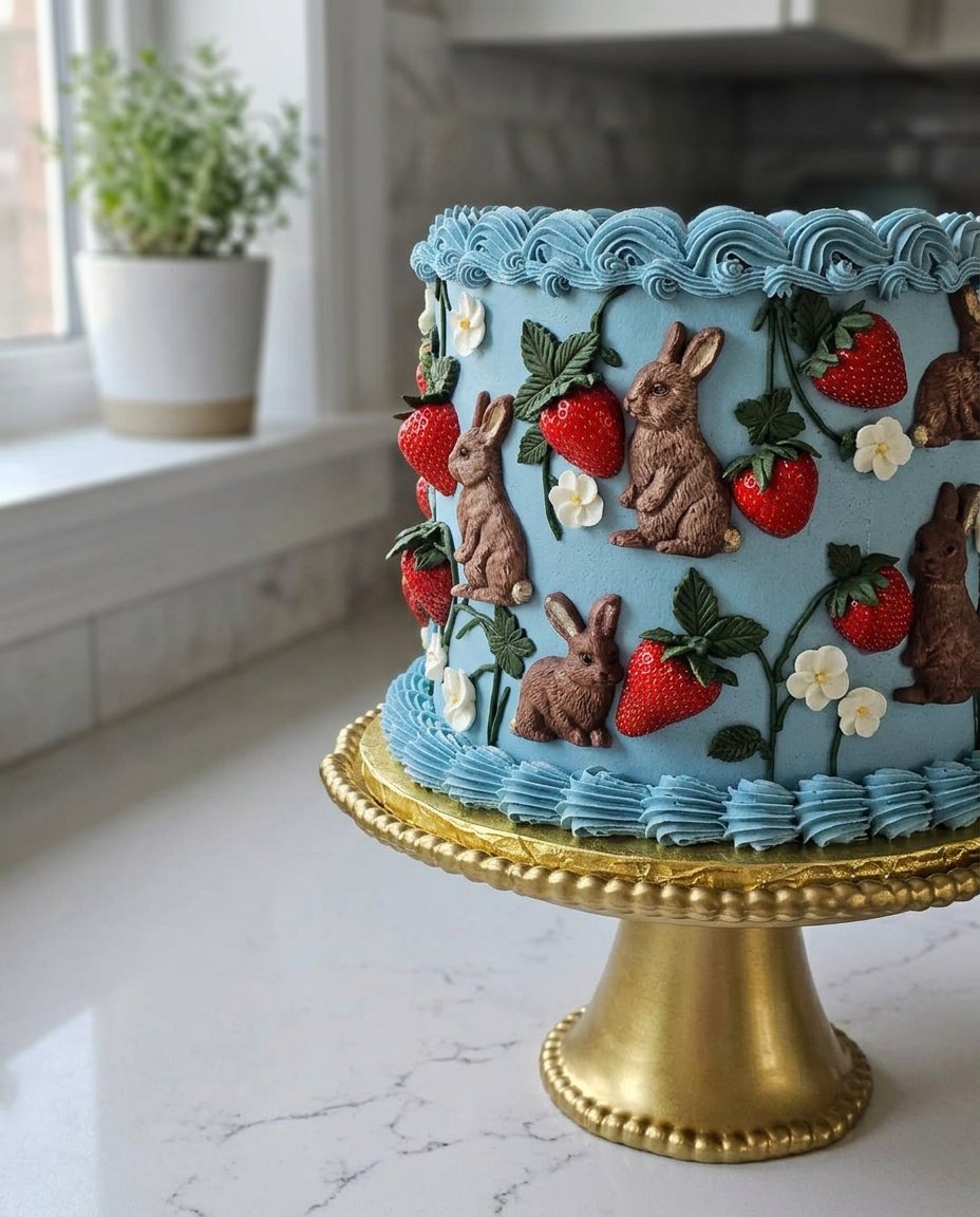 A beautiful two layer vanilla birthday cake with white buttercream icing on a white stand