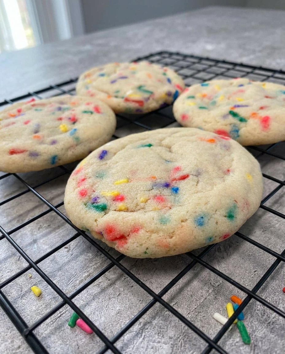 A stack of various cake mix cookies showing soft and chewy interiors