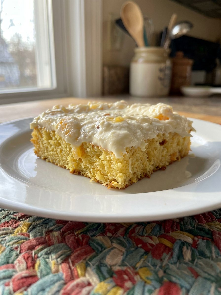 Checking mandarin orange cake with a toothpick