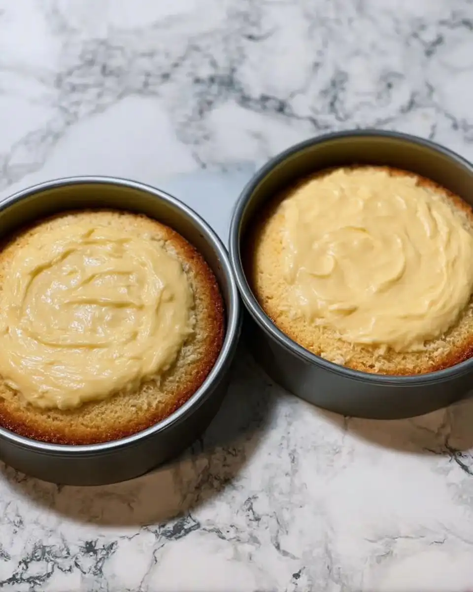 Yellow Cake Recipe 13 Stiff peaks of whipped egg whites in a mixing bowl