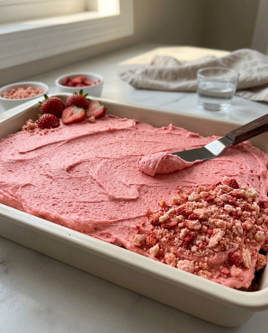 Heavy cream being whipped into stiff peaks in a stand mixer