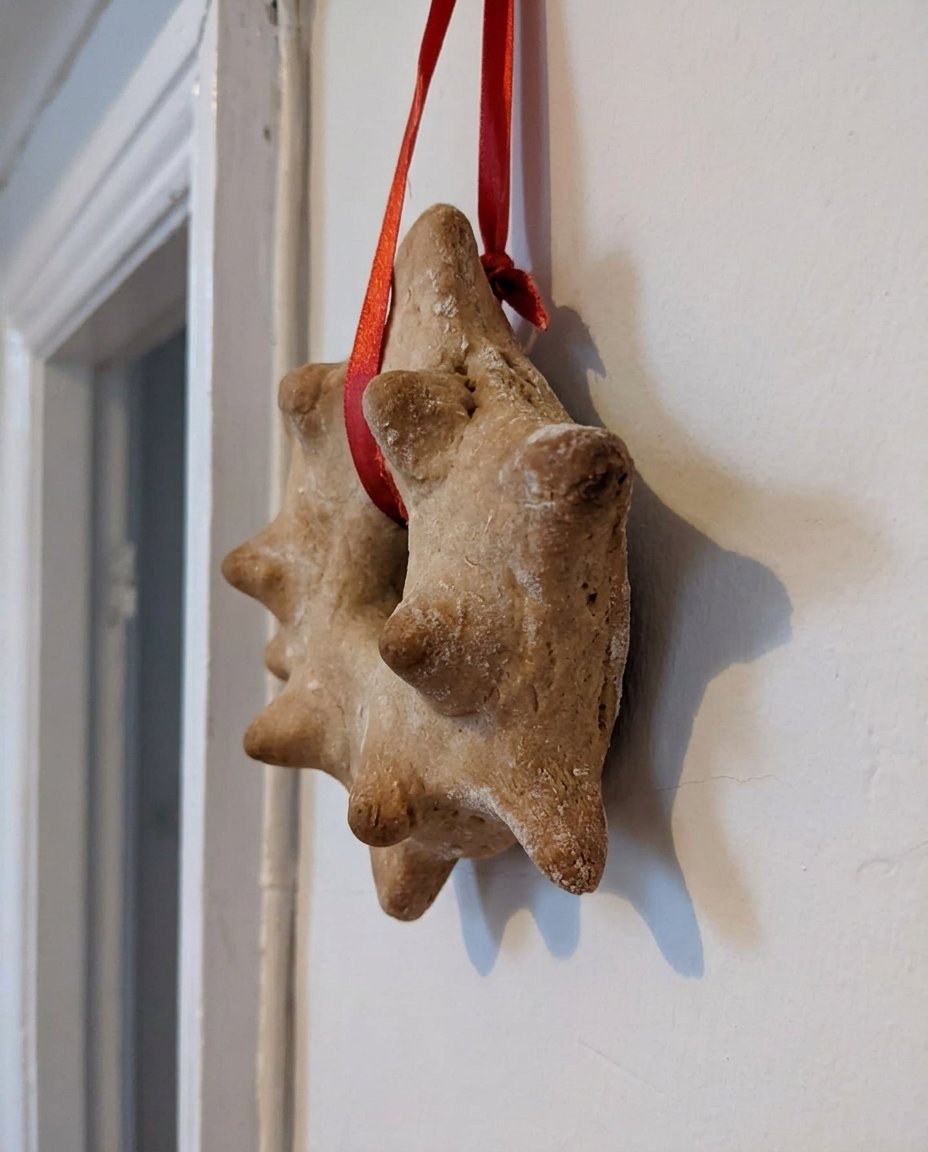 Witch cake fully decorated with precise vanilla buttercream stripes