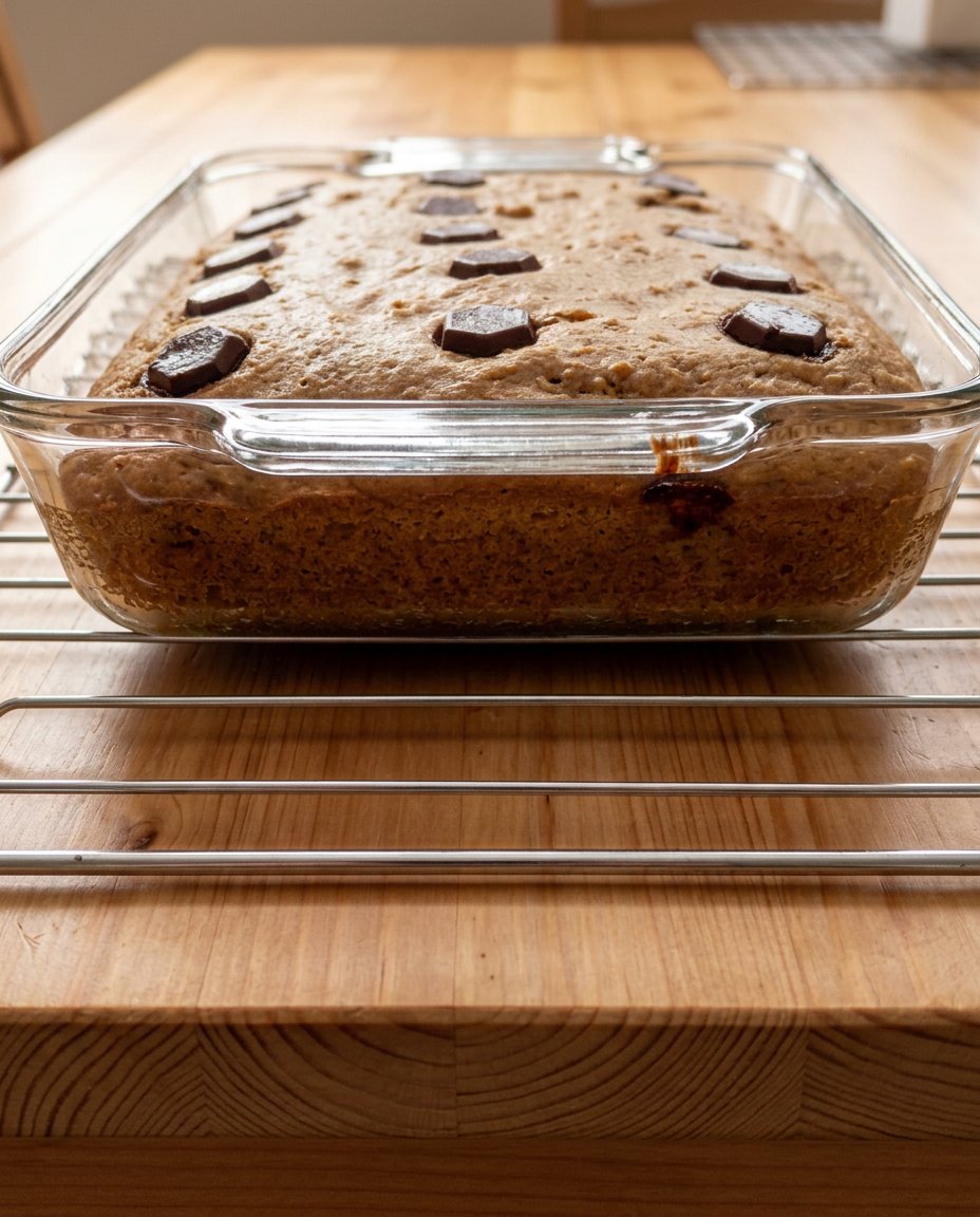 Banana Coffee Cake 13 An instant read thermometer being used on a loaf of banana coffee cake