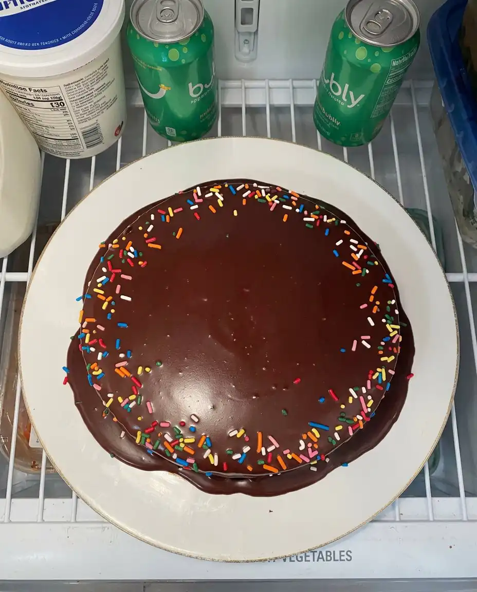 Whisking heavy cream and chocolate chips to form a glossy ganache