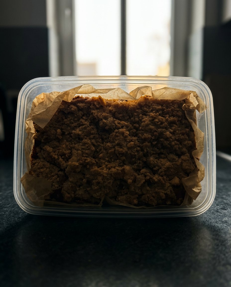Detailed view of the textured golden surface of a baked strawberry rhubarb cake.