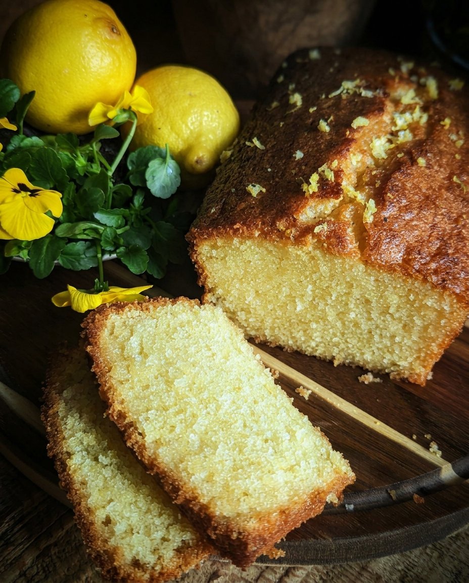 Lemon Drizzle Cake 3 14 A single slice of lemon drizzle cake on a floral china plate next to a cup of tea.