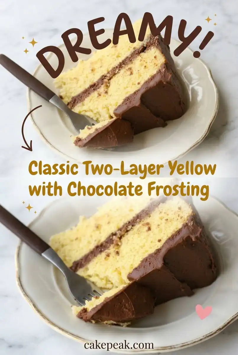 The Best Classic Two-Layer Yellow Cake with Chocolate Frosting Recipe: A Perfect 2 Layer Cake Idea.
