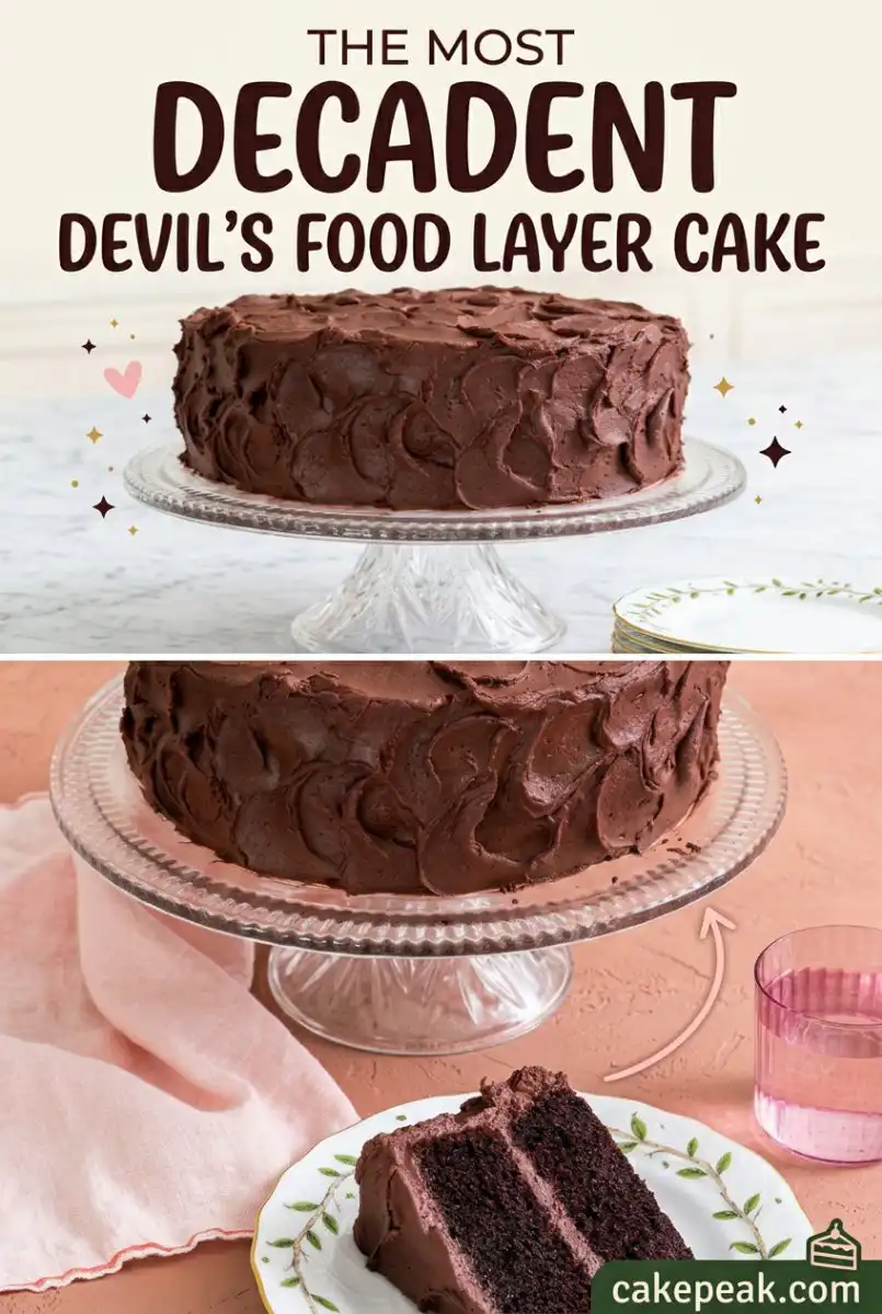 Ultimate Devil's Food Layer Cake: A Decadent Moist Rich Layer Cake Chocolat Lovers Delight Recipe.
