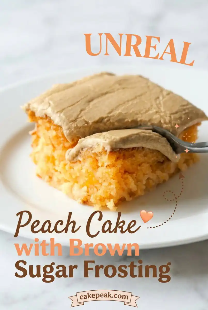 Peach Cake with Brown Sugar Frosting: The Best Peach Cake Recipe and Easy Peach Cobbler Cake Idea.