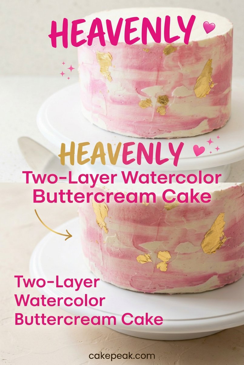 This Two-Layer Watercolor Buttercream Cake is One of the Best Two Layer Cake Designs for Any Party.