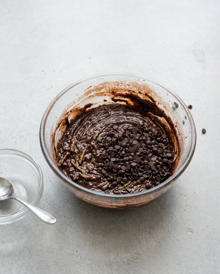 A square pan of Moist Chocolate Zucchini Cake baking in a warm farmhouse oven.
