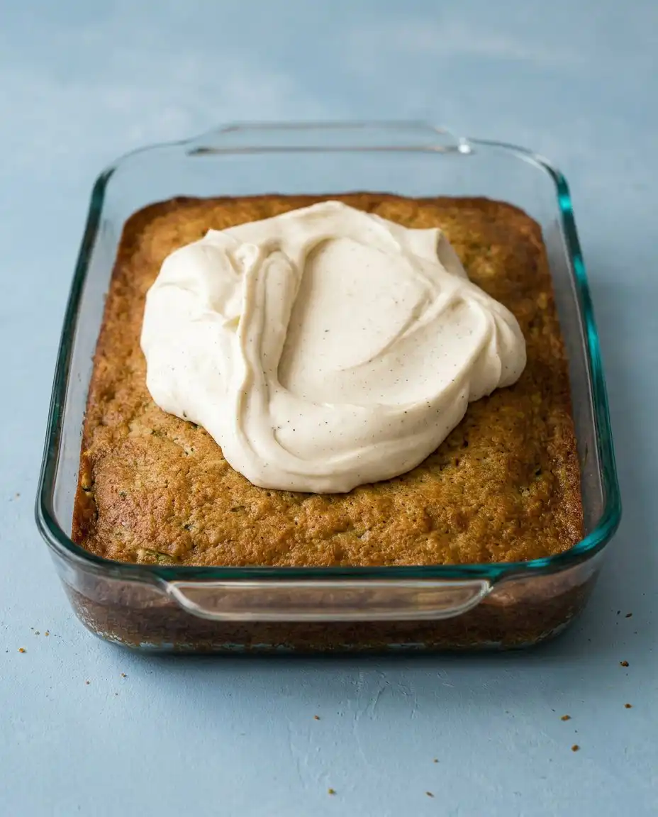 Zucchini Cake 15 Browning butter in a light skillet for Zucchini Cake frosting.