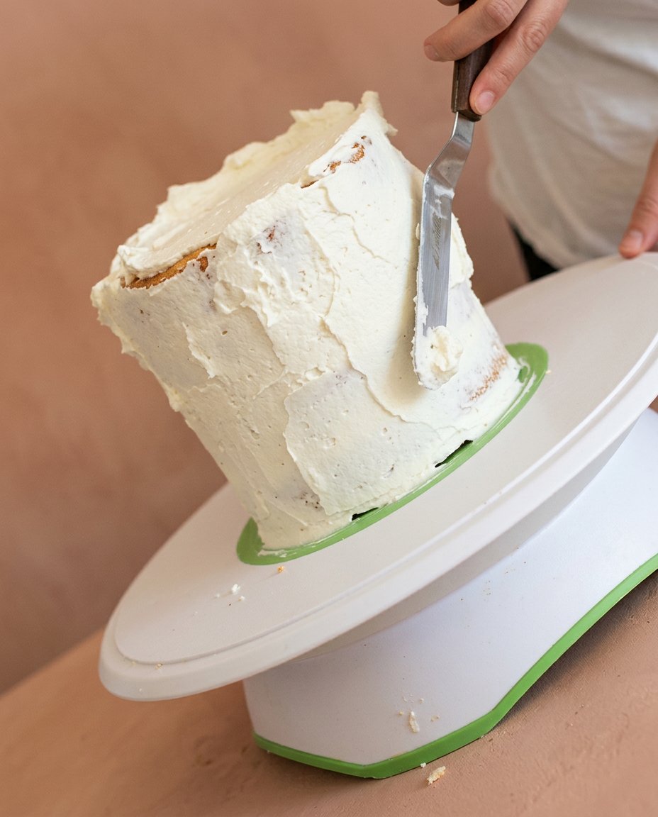 Three bowls of tinted buttercream for a Two-Layer Watercolor Buttercream Cake.