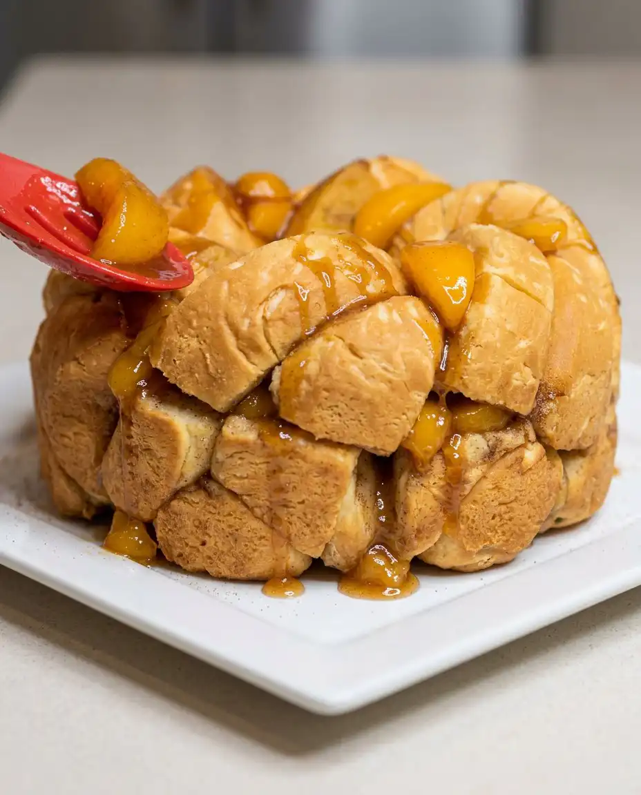 Peach Cobbler Pound Cake 2 13 Close up of creamed butter and cream cheese in a stand mixer.