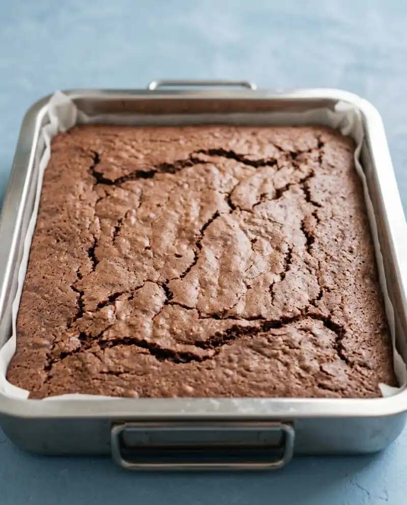 A close up view of the dense and moist crumb of a Gluten-Free Chocolate Zucchini Cake.