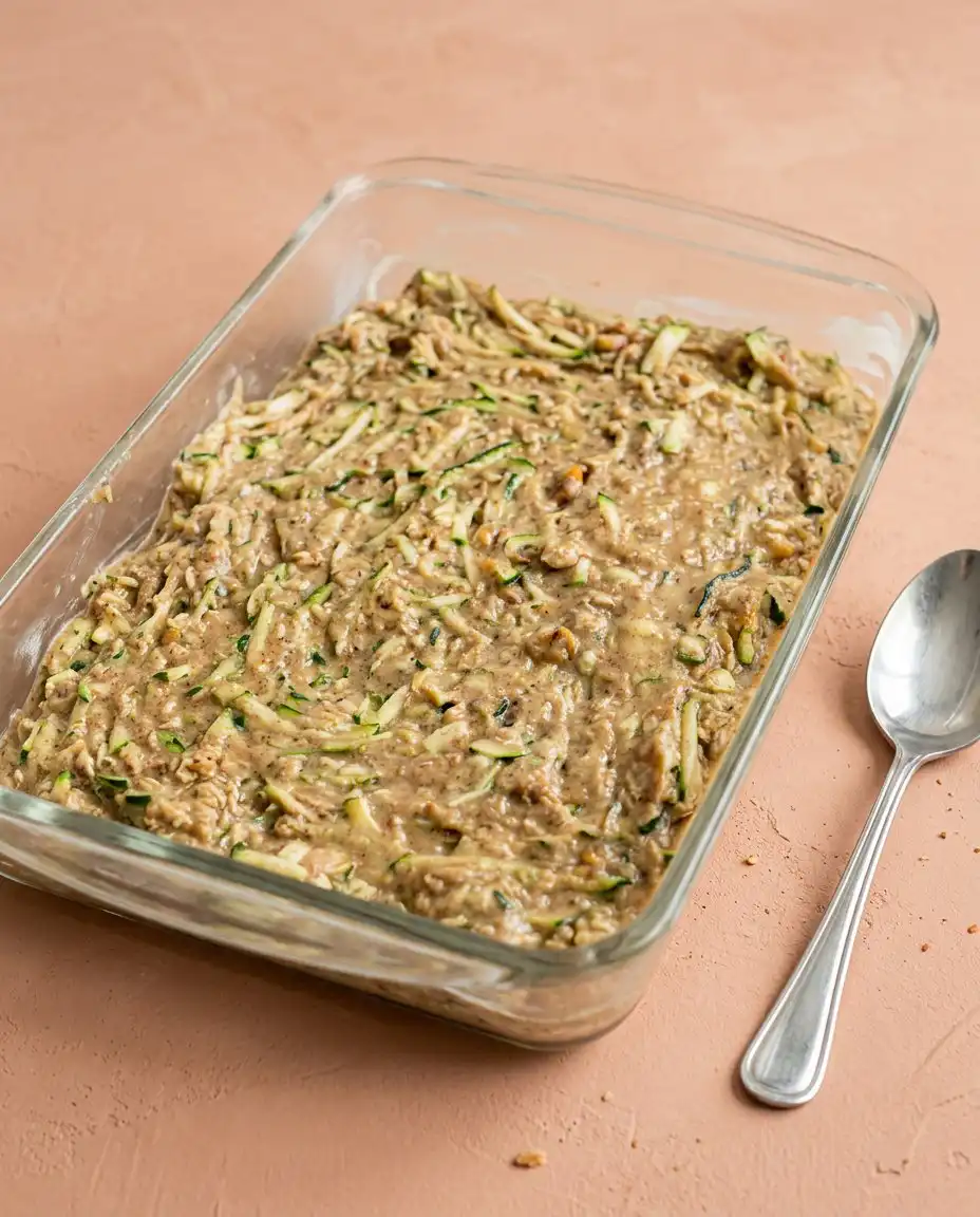Bright green grated zucchini in an enamel bowl for a Grandma's Zucchini Cake recipe.
