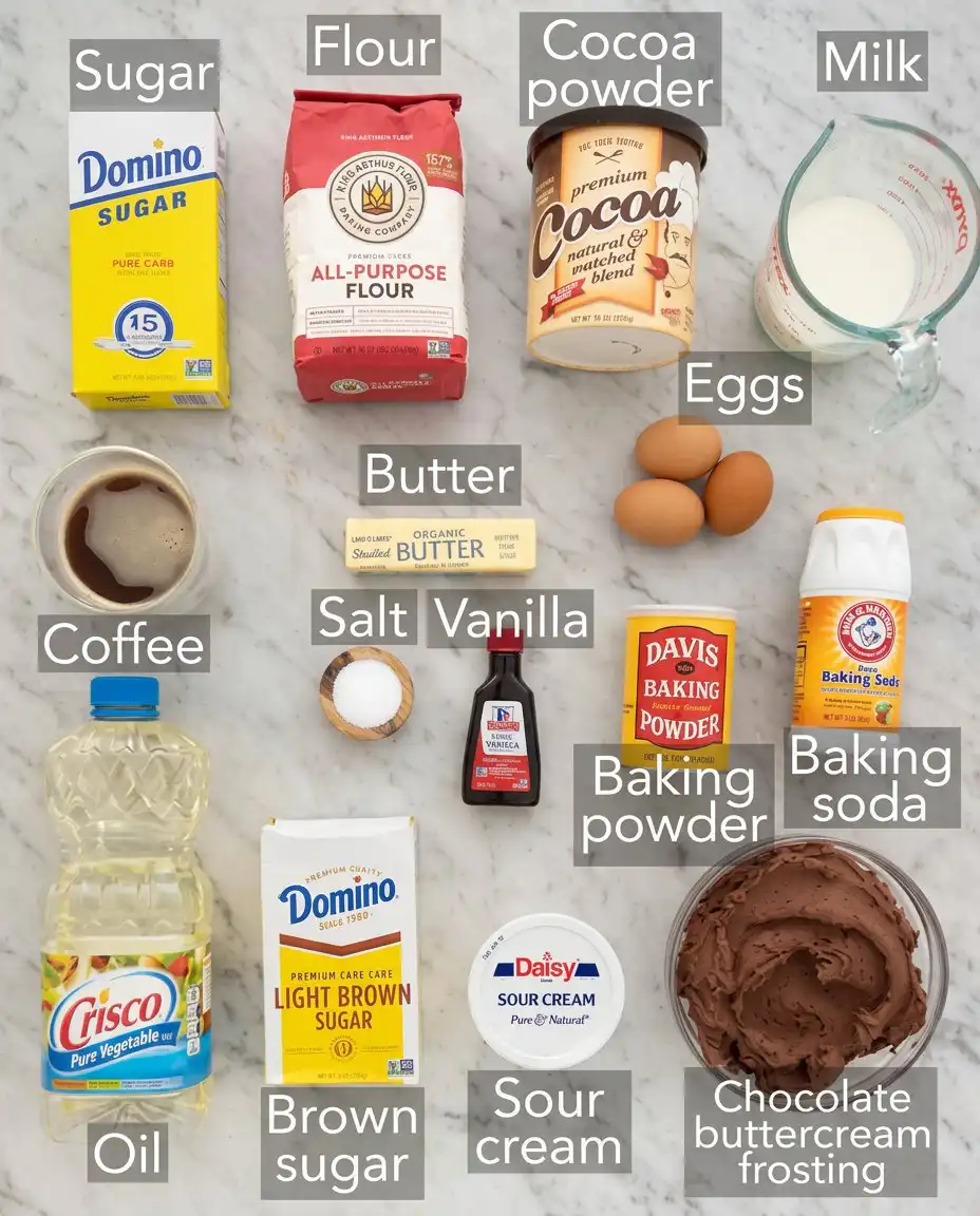 Dutch cocoa powder and farm fresh eggs for making Devil's Food Layer Cake.