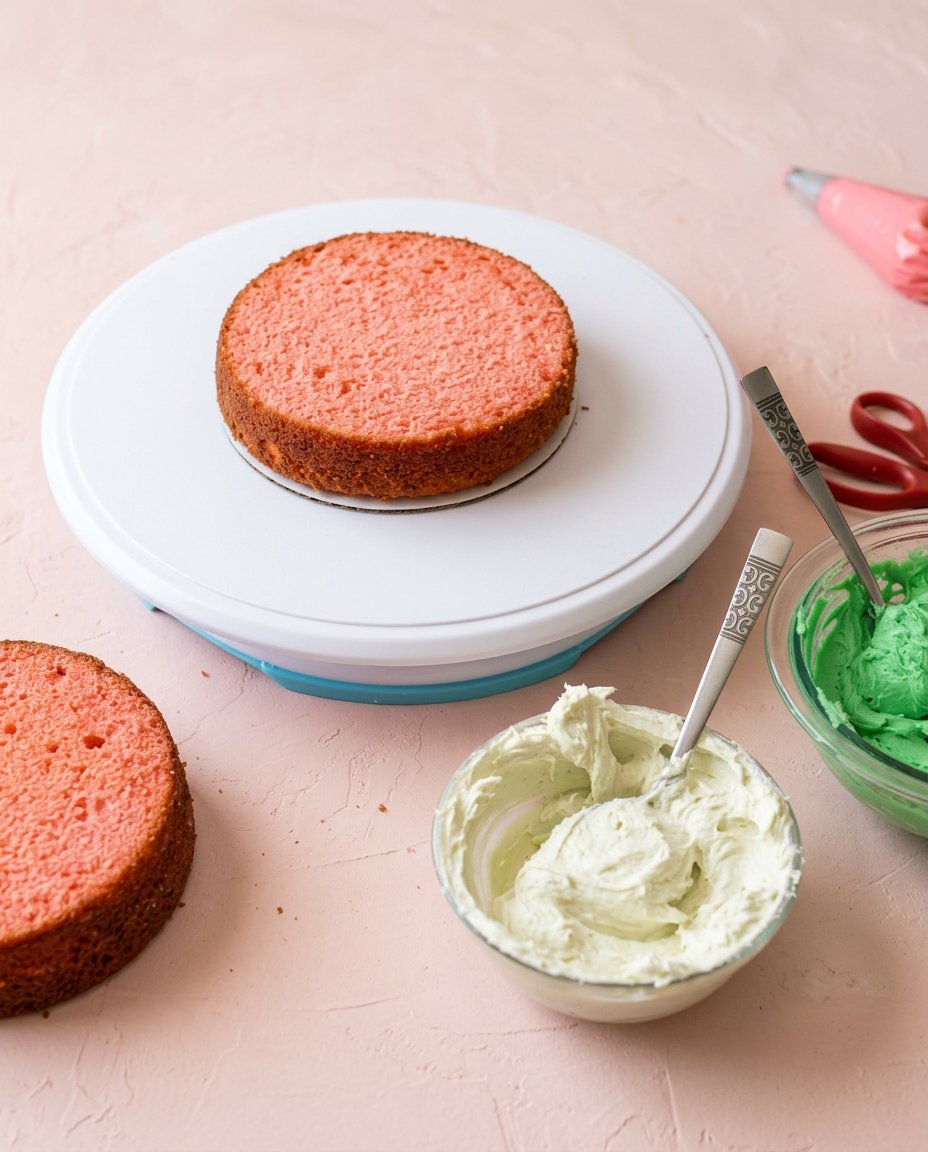 Ingredients for making a Smash Cake Made from Watermelon including butter and flour.
