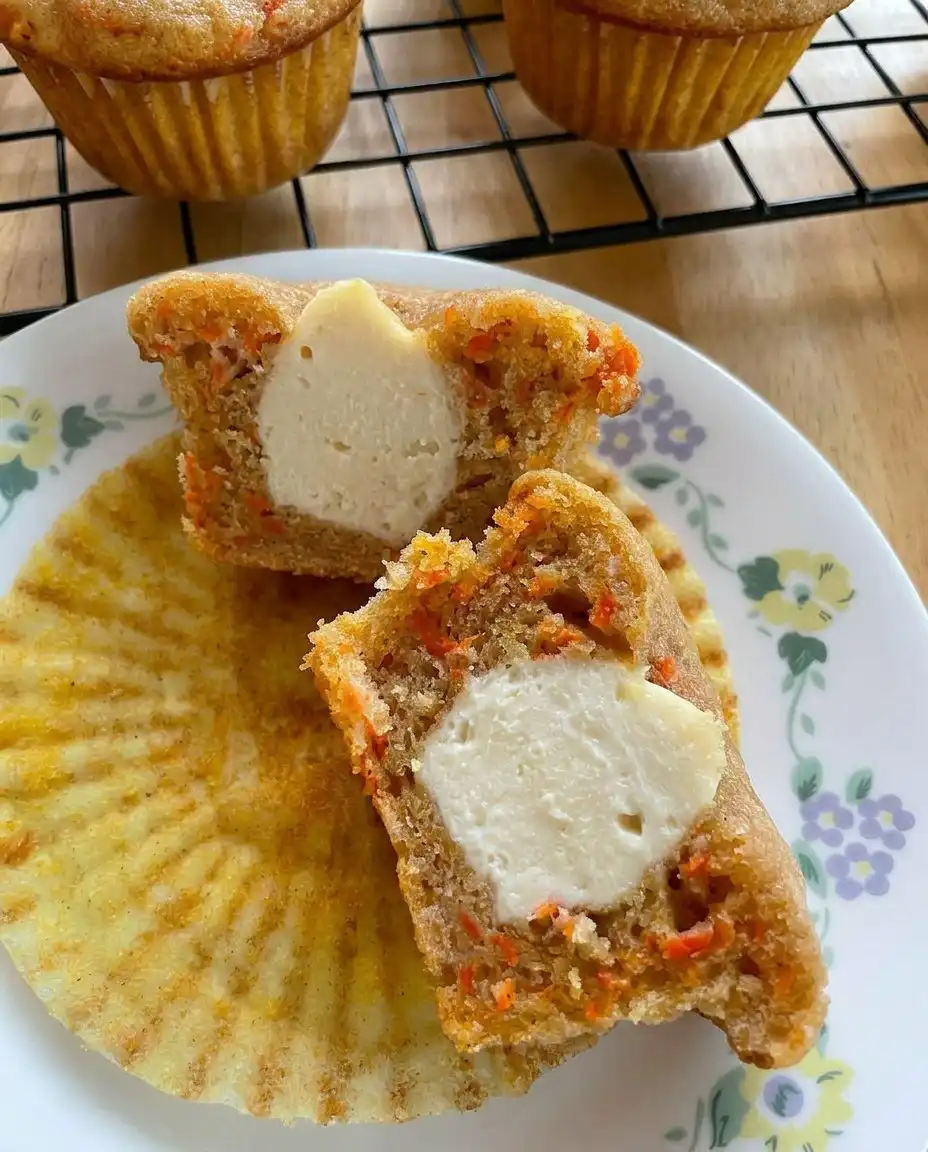Carrot Cake Zucchini Muffins 13 Carrot cake zucchini muffin batter being folded in a glass bowl