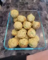 Zucchini muffin batter resting to hydrate the flour