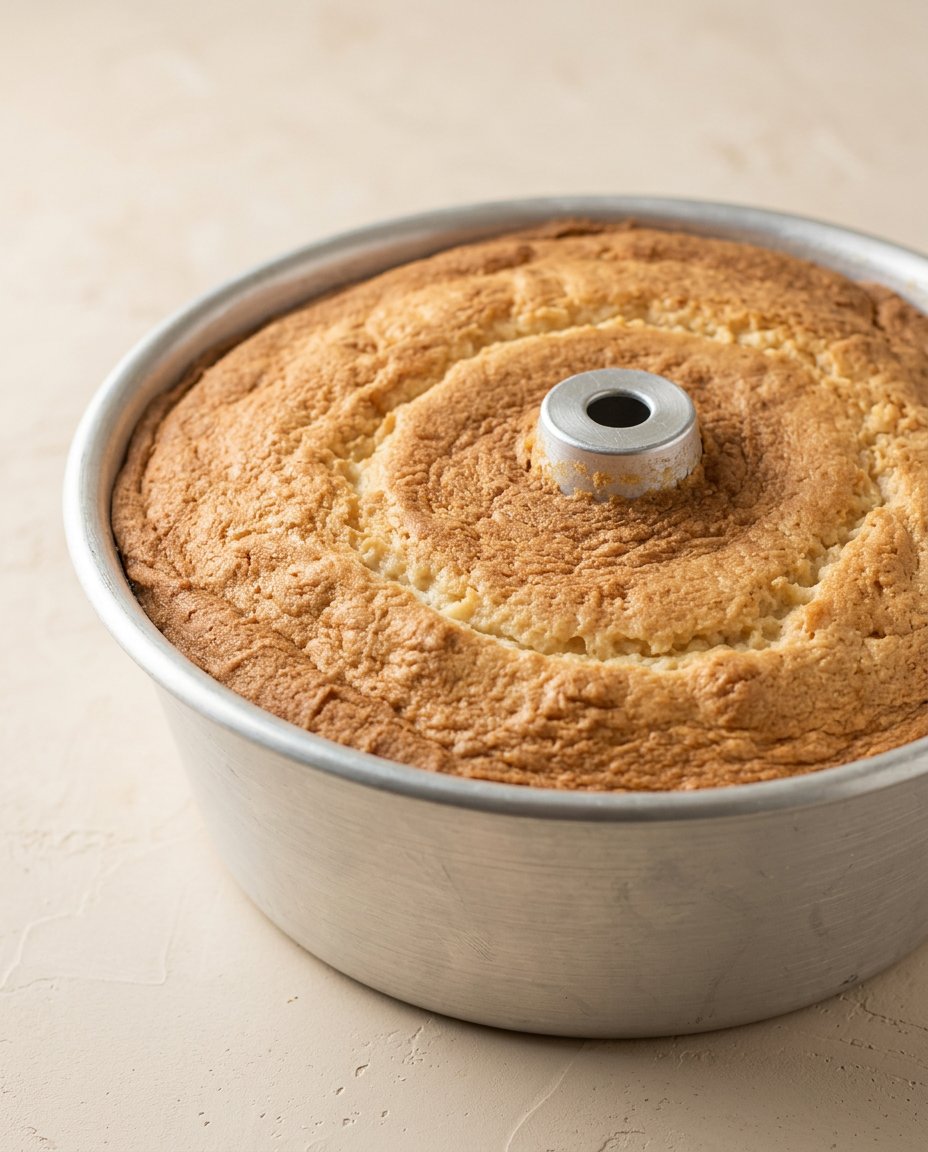 Classic Peach Pound Cake drizzled with a sweet orange-tinted glaze on a white plate.