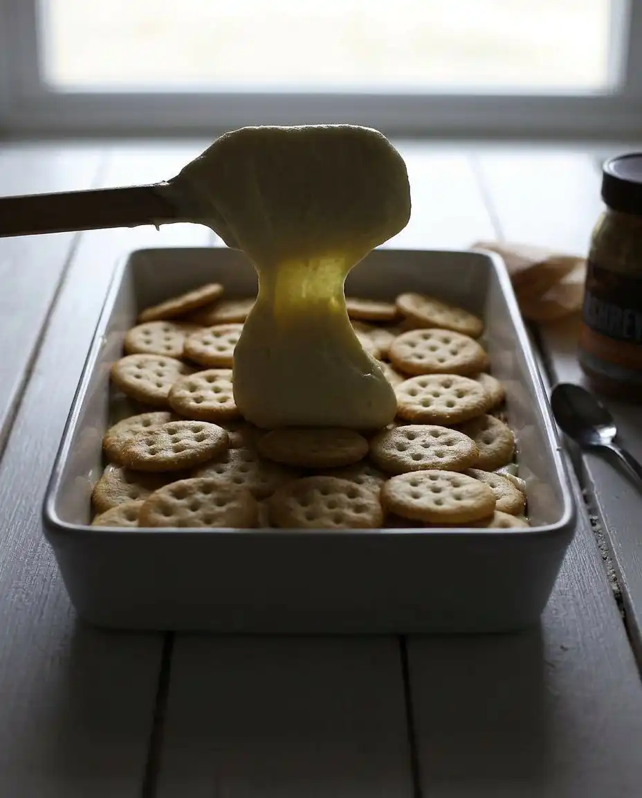 The ingredients for the Ritz Cracker Salted Caramel Icebox Cake including crackers, cream cheese, and heavy cream.