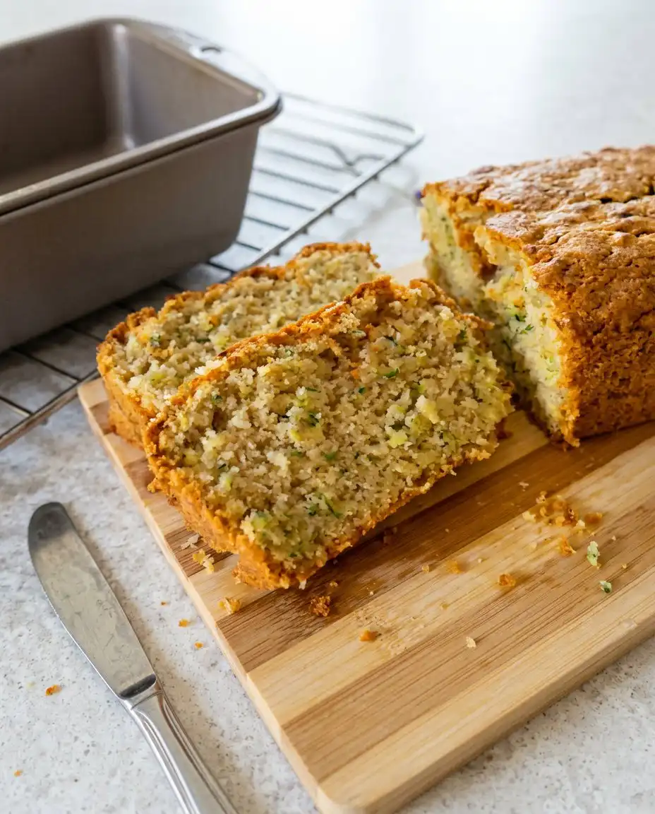 Lemon Zucchini Cake 16 A full loaf of Lemon Zucchini Cake served on a decorative cake stand.