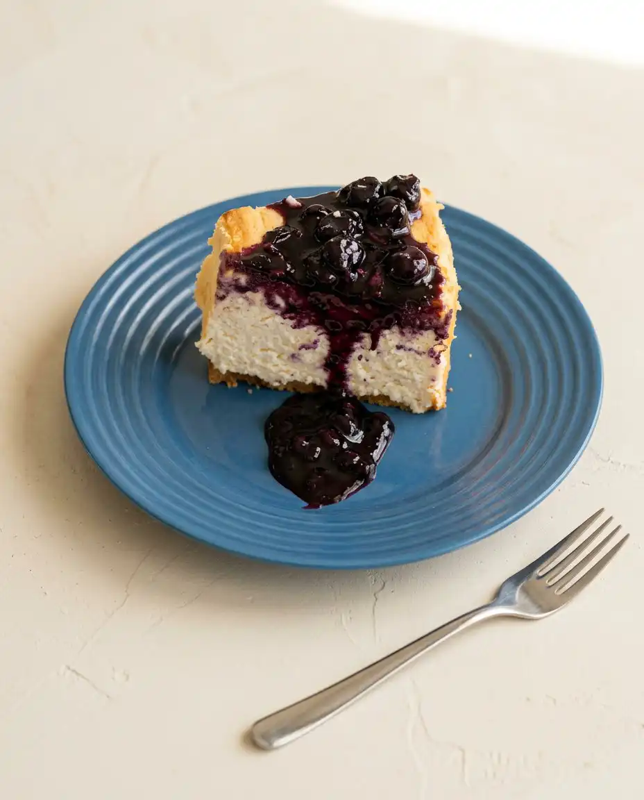 A single slice of Moist Blueberry Lemon Angel Food Cake showing the suspended fruit.
