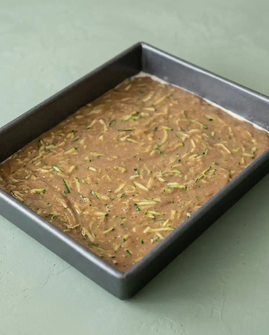 Checking the internal temperature of a Classic Zucchini Cake with Cream Cheese Frosting.
