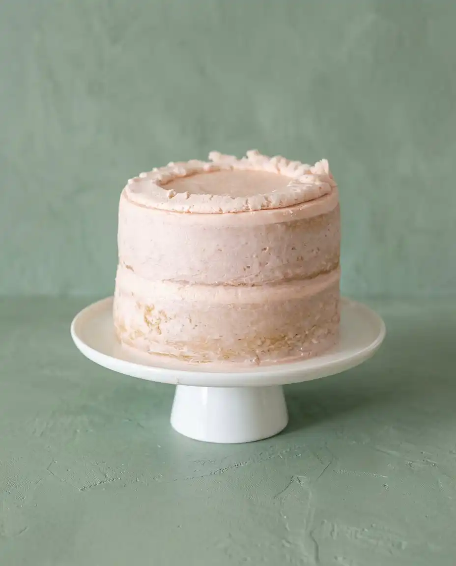 Two-Layer Smash Cake 12 A professional Two-Layer Smash Cake decorated with pink buttercream roses and green leaves on a white stand.