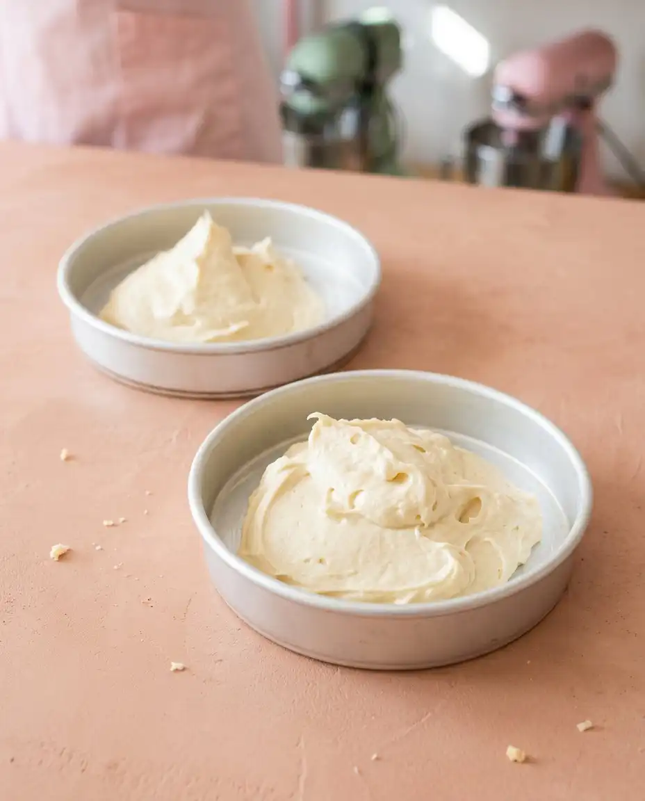 A hand whisking smooth vanilla custard for a Two-Layer Boston Cream Cake.