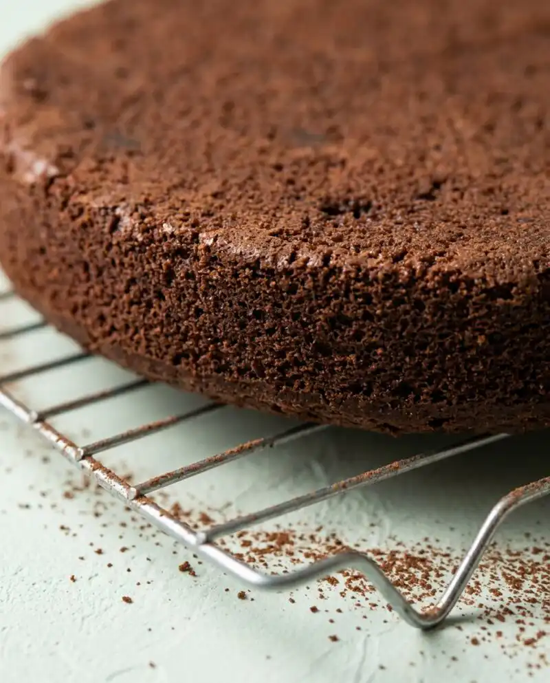 A moist Zucchini Cake with pecans resting on a cooling rack in a sunny kitchen.