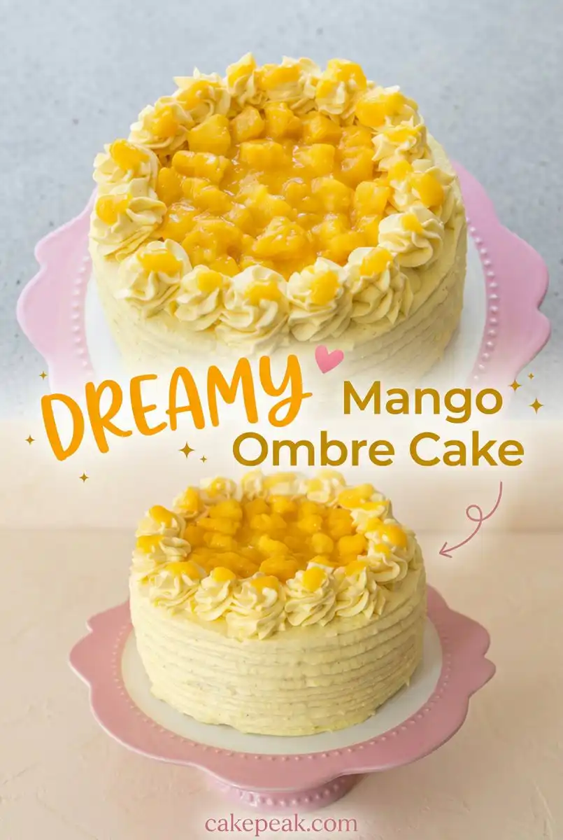 Stunning Mango Ombre Cake Recipe - Learn This Beautiful Mango Cake Design For Summer Parties