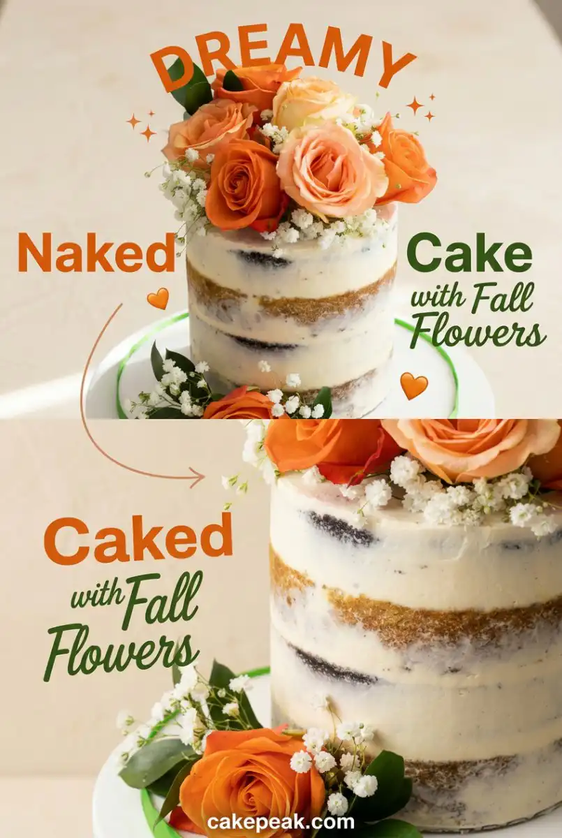 Naked Cake with Fall Flowers 17 Naked Cake with Fall Flowers: Stunning Seasonal Dessert Ideas for Your Favorite Autumn Gatherings