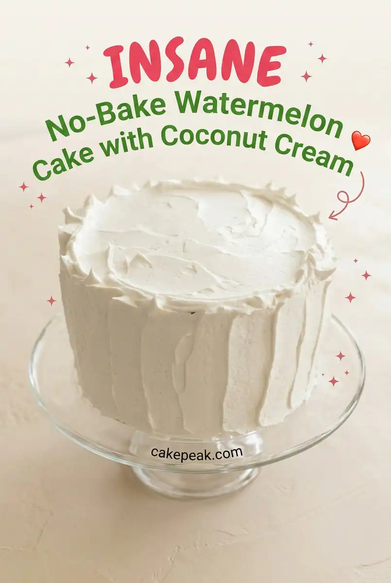 No-Bake Watermelon Cake with Coconut Cream 17 No-Bake Watermelon Cake with Coconut Cream - Easy Watermelon Cake Birthday Dessert