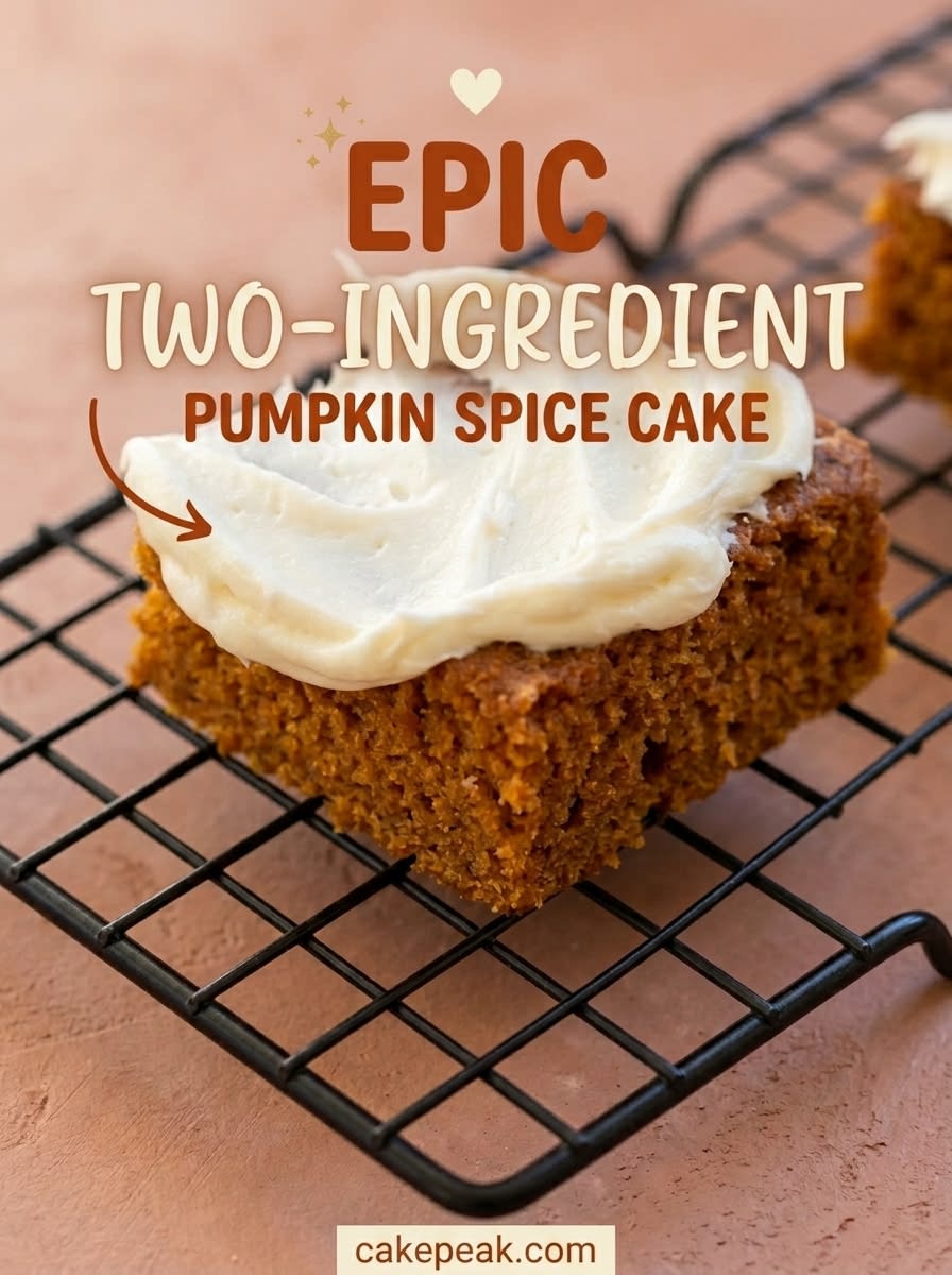 Two Ingredient Pumpkin Spice Cake Recipe Using Boxed Spice Cake Mix and Canned Pumpkin Puree Fall