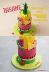 Watermelon and Pineapple Tropical Fruit Cake: A Refreshing and Healthy Watermelon Fruit Cake Idea