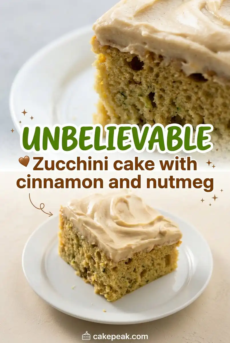 Moist Zucchini Cake with Cinnamon and Nutmeg Recipe - Easy Spiced Zucchini Cake Recipe from Scratch